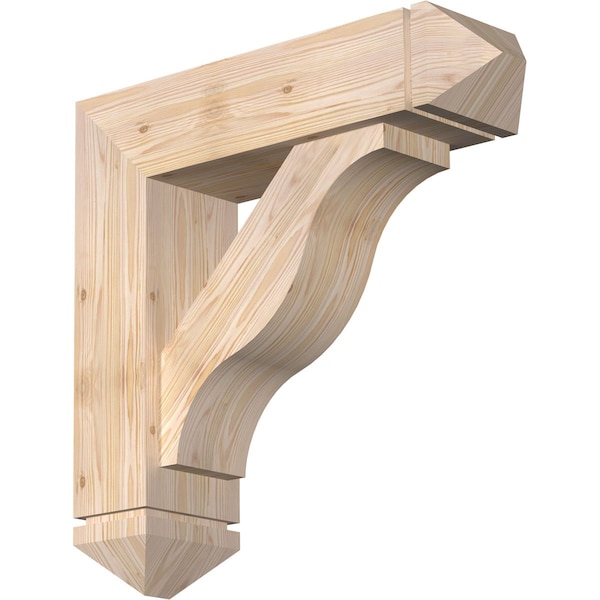 Ekena Millwork Funston Arts and Crafts Smooth Bracket w/ Offset Brace, Douglas Fir, 7 1/2"W x 28"D x 28"H BKT0806X28X28FST03SDF - main